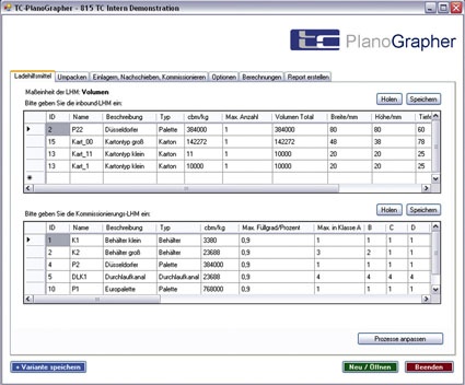 Abb. 1: Eingabemaske des TC PlanoGrapher (Quelle: Tim Consult)