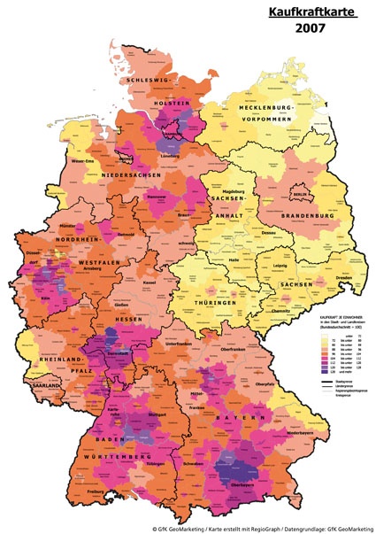 Kaufkraft in Deutschland 2007