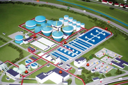 Abb. 4: Modell der Currenta-Kläranlage in Leverkusen. Da die Bakterien ihre...