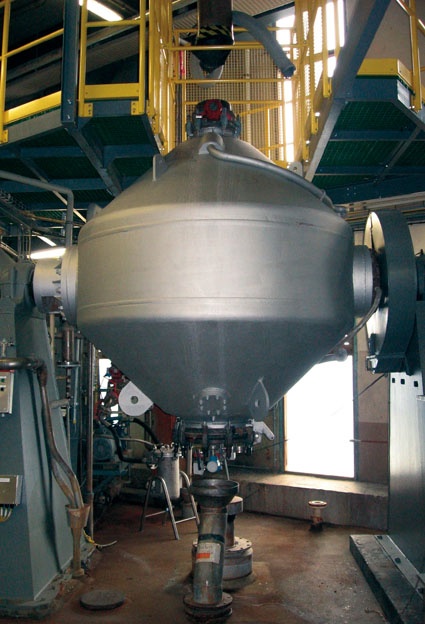 Abb. 2: Vakuumtrommel in senkrechter Position