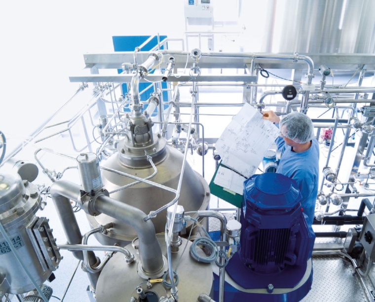 Blick in die Produktionsanlage Biologics IV zur Antikörperherstellung von...