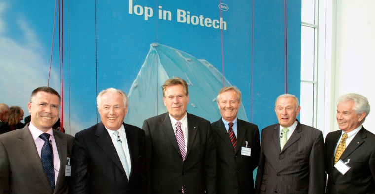 Gruppenfoto zur Eröffnung von Biologics IV (v.l.n.r.): Dr. Hagen Pfundner,...