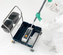 Abb. 2: Schritt 2: Einfache Befeuchtung der Mopps mittels Moppbefeuchter –...