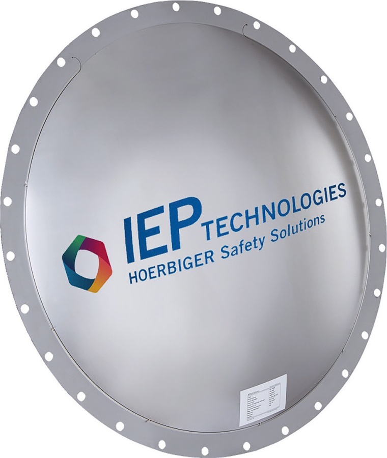 Berstscheibe zur Druckentlastung (passives Explosionsschutzsystem) © IEP...