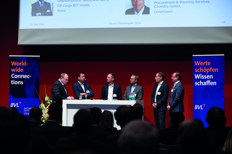 Diskussionsrunde beim BVL Forum Chemielogistik zum Thema 4PL Dienstleistung...