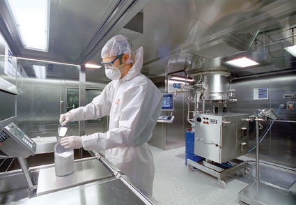 Manufacturing pharmaceutical precursors in a clean room atmosphere