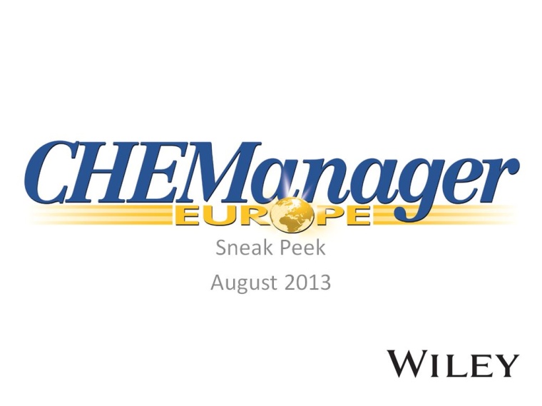 Photo: CHEManager Europe: Sneak Peek for August