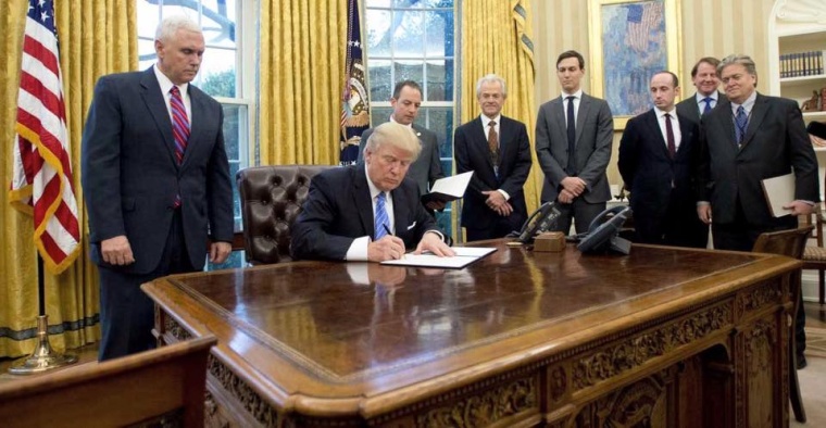 Photo: Trump Withdraws US from Pacific Trade Pact Talks