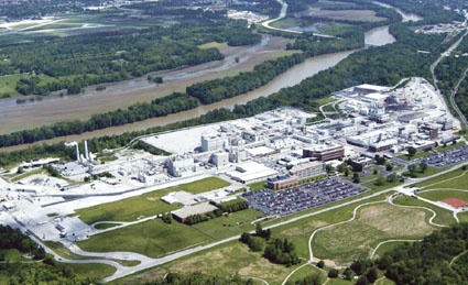 Aerial view of Tippecanoe Laboratories in Lafayette, 60 miles north of...