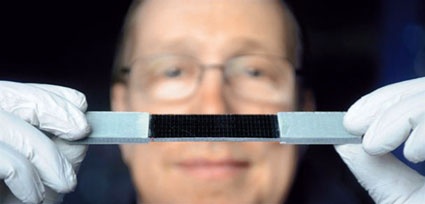 Fig. 1: Sample of CNT-reinforced fiber glass material for rotor blades.