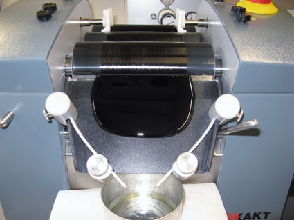 Fig. 2: The CNT is distributed uniformly in the resin by a three-roll mill.
