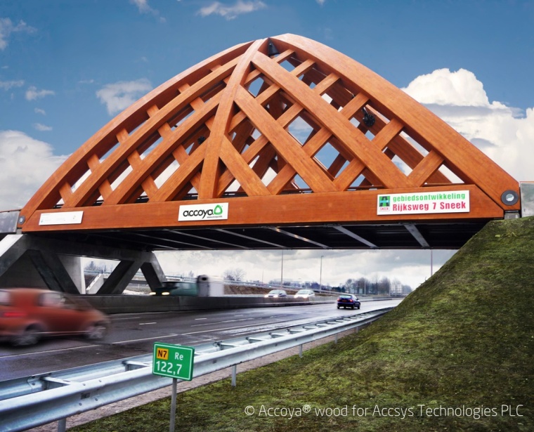 Accoya is used for this wooden bridge in Sneek, Netherlands