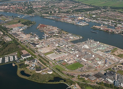 Aerial view of the DuPont Dordrecht site in the Netherlands.