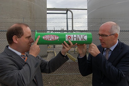Paul Meyers, site manager at DuPont Dordrecht (left) and Wim van Lieshout, CEO...
