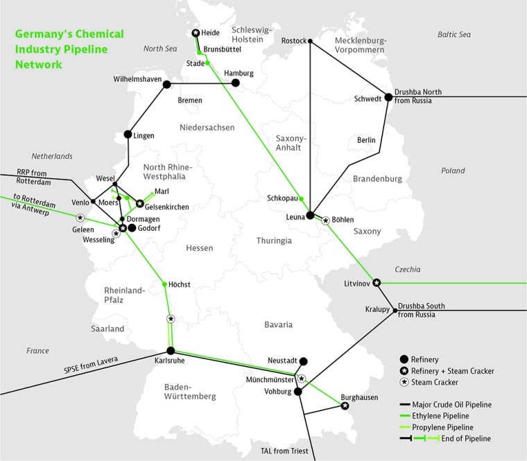 Fig. 2: Germany’s Chemical Industry Pipeline Network