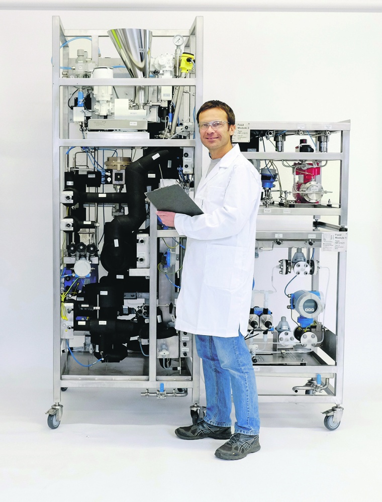 Continuous cryogenic GMP plant for a liquid solid reaction. © Microinnova...