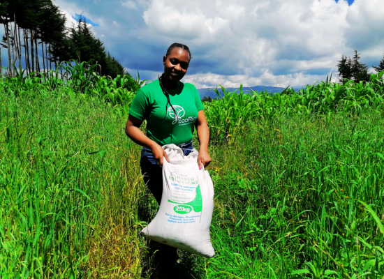 Joyce Rugano with product from Ecorich. © Ecorich Solutions