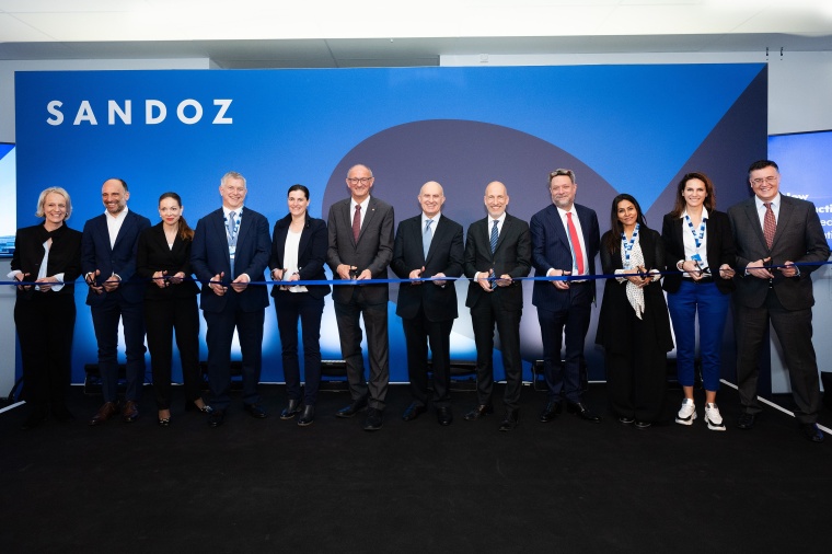 Representatives from Sandoz present for the opening of the new facility. ©...