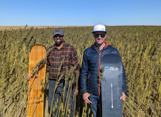 Jason Puracal (CEO & Co-founder) and Evan Bouchier (COO & Co-founder) in a hemp...