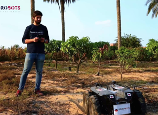 The robot is being tested by team member Ahmed Thabet. © Egrobots