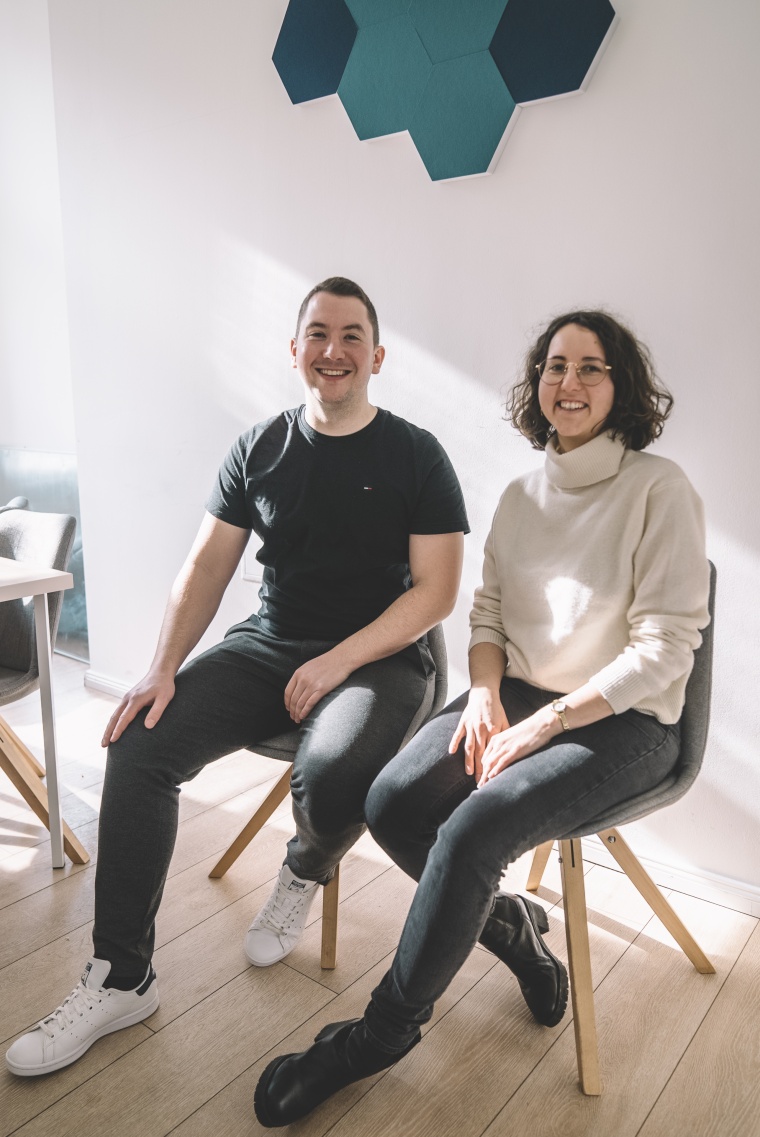 Ucaneo Co-founders Florian Tiller (CEO, left) and Carla Glassl (CTO, right). ©...