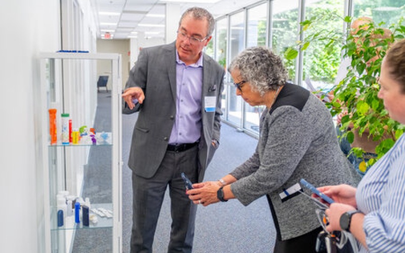 Company representatives touring the facility
