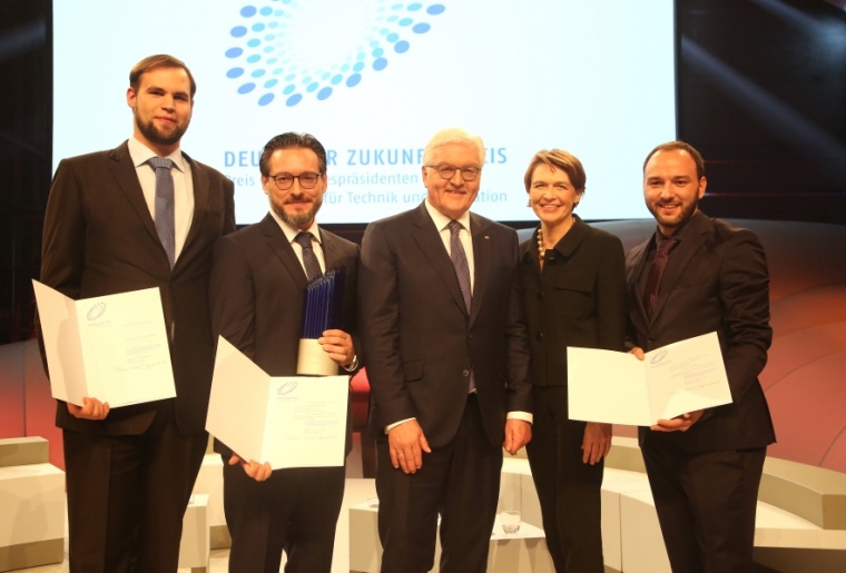 Verleihung des Deutschen Zukunftspreises 2017 (v.l.n.r.): Sven Parusel, Prof....