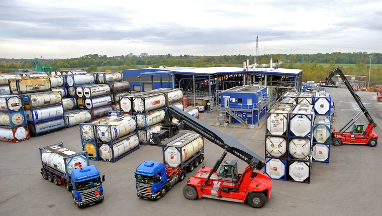 Tankcontainer-Lager von Hempt in Worms / © Hempt/Alessandro Balzarin