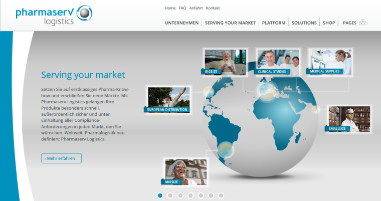 Den Claim „Serving your market“ setzt Pharmaserv Logistics aus Marburg mit...