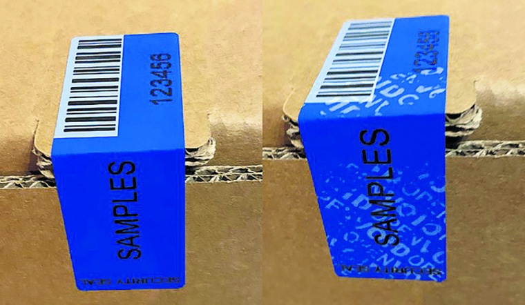 Das Sicherheitssiegel der Packengeers vor und nach einer Manipulation....