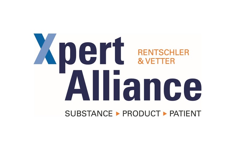 Gemeinsames Logo der strategischen Allianz von Rentschler Biopharma und Vetter....