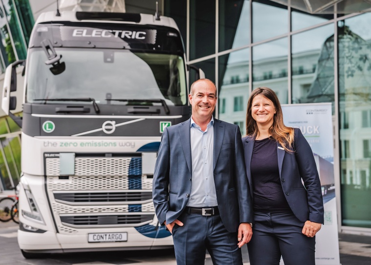 Michael Starke, Geschäftsführer Contargo Truck Fleet, und Kristin Kahl, Head...