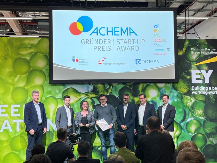 Verleihung des Achema-Gründerpreises 2024 an Re.solution. | © CHEManager