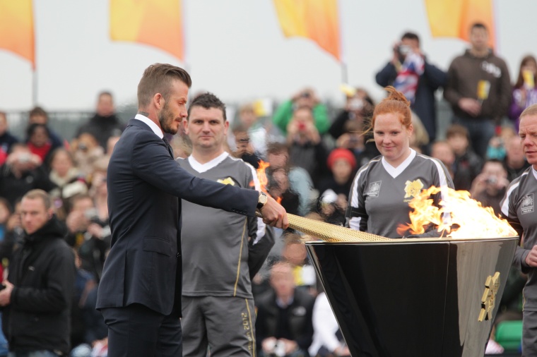 One of 8000 Torchbearers in 2012: Englands Superstar David Beckham