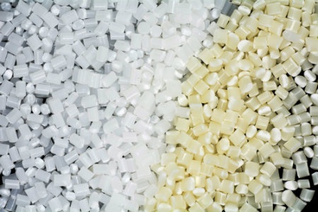 Trinseo’s MAGNUM™ ABS Resins (left side of photo) as compared to...
