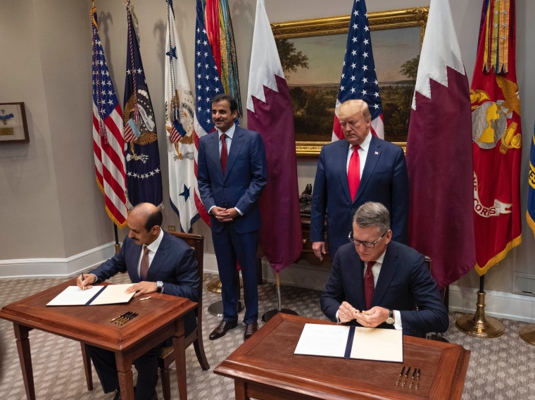 President Donald Trump and His Highness, Sheikh Tamim bin Hamad Al Thani, Amir...
