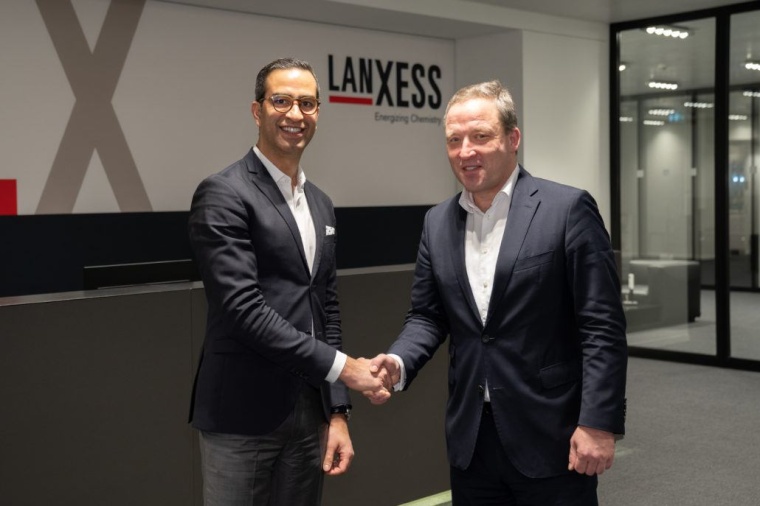 Matthias Zachert, CEO of LANXESS and Sanjay Brahmawar, CEO of Software AG,...