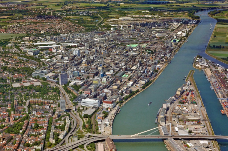 BASF’s Ludwigshafen headquarters from above. “If the new German...