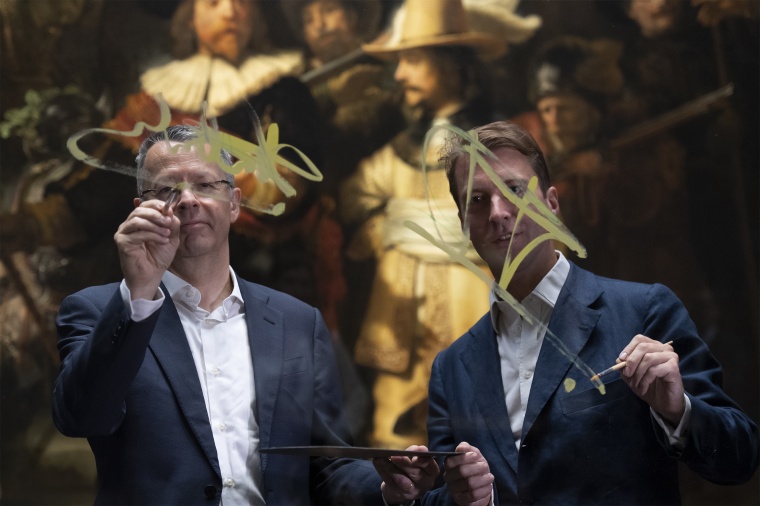 AkzoNobel CEO Thierry Vanlancker and Taco Dibbits, general director of the...