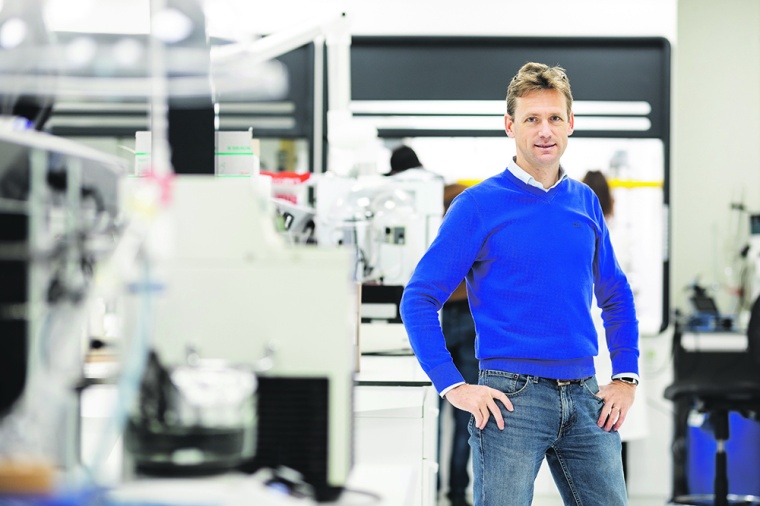 B4Plastics founder, Stefaan De Wildeman, in polymer architecture laboratory.