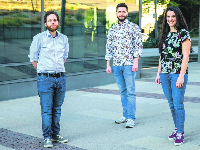 The founders of Biovox (left to right): Vinzenz Nienhaus, Julian Lotz, Carmen...