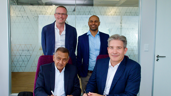 Left to right (standing) - John Fitton, Director CPS Chemicals Oil-Tech; Rajeen...