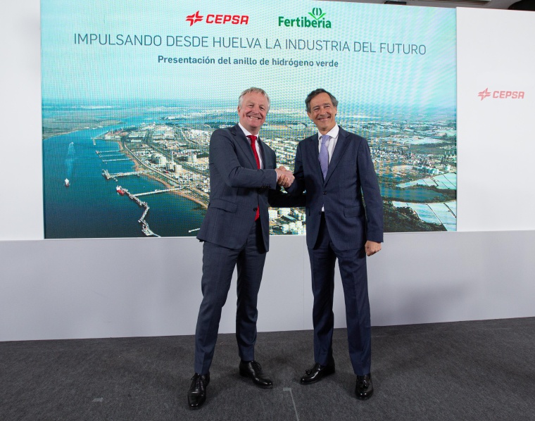 Maarten Wetselaar, CEO of Cepsa and Javier Goñi, CEO of the Fertiberia Group...