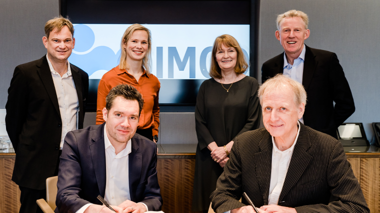 Standing (left to right) – Richard Mell, Finance Director, IMCD UK; Fenna van...