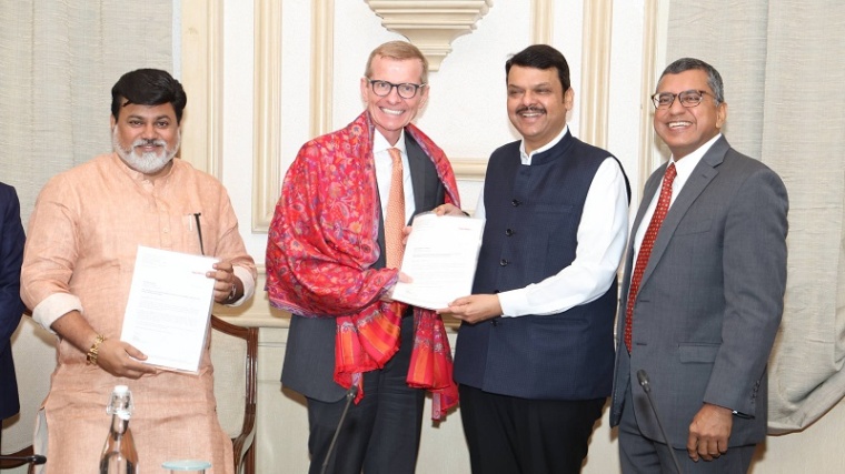 (From left to right) Industry Minister of Maharashtra Uday Samant, India LCM...