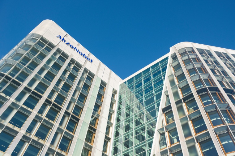 Akzonobels main office headquarters in Amsterdam. The coatings and sustainable...