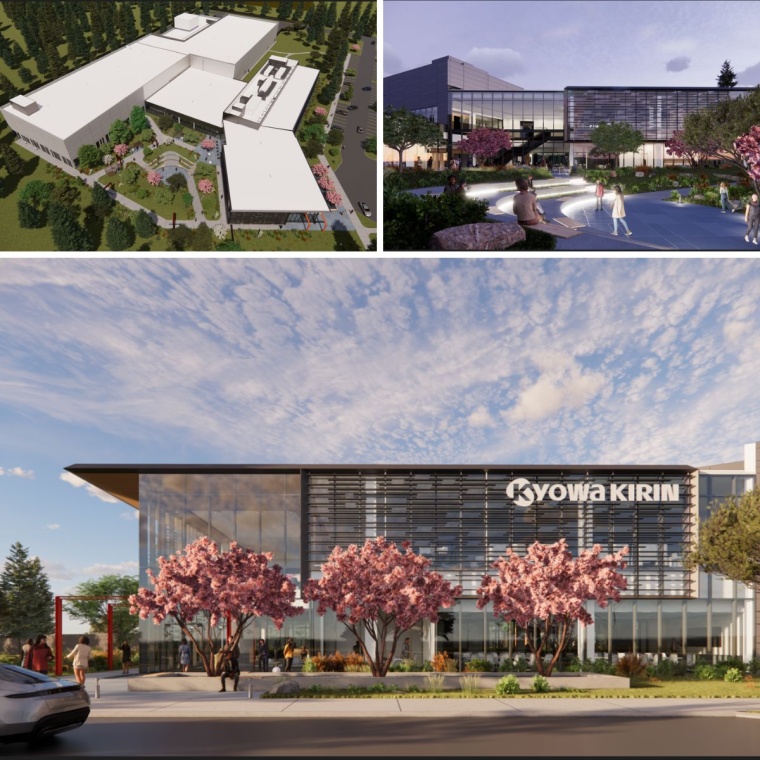 Digital representation of Kyowa Kirins new biologics manufacturing plant in...