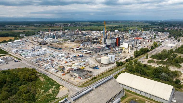 Aerial view of the Chalampé site