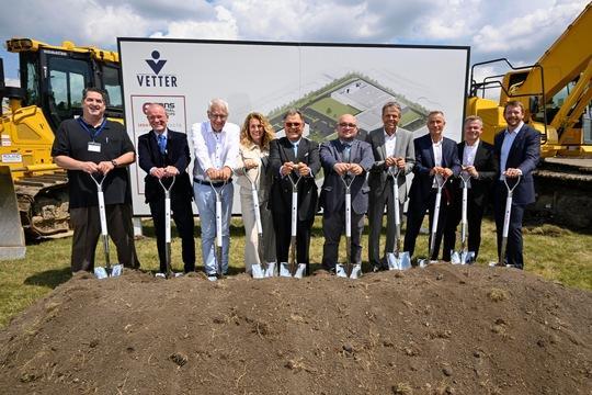 Company representatives at the groundbreaking.