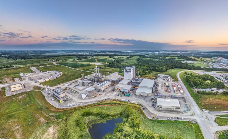 aerial photo of the new facility.